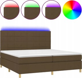 vidaXL Kontinentálna posteľ s matracom, hnedá, 200 x 200 cm, tkanina