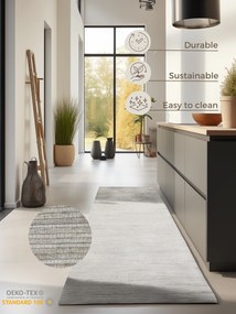 Hanse Home, Behúň Handloom 105960 Dhaka Ivory White, 80x200, biela, chodba / predsieň