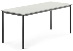 Stôl SONITUS, 1800x700x720 mm, HPL - šedá, antracit