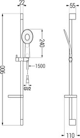 Mexen sprchový set DS73, chróm/biela, 785734583-02