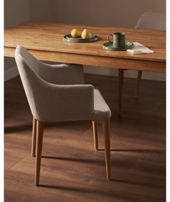 Jedálenský rozkladací stôl z dubového dreva Kave Home, 180 x 90 cm