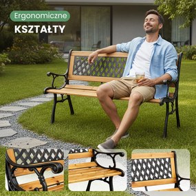 Záhradná lavica MIRT béžová/jedľové drevo