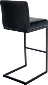 Barová stolička Hopewell B - koženka, čierny rám - čierna