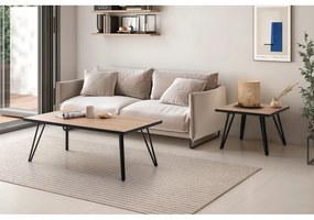 Čierny/prírodný konferenčný stolík s doskou v dubovom dekore 60x120 cm Sindi – Marckeric