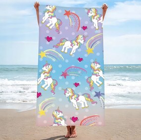 Plážová osuška UNICORN PONNY 100x180 cm farebná, 100% mikrovlákno