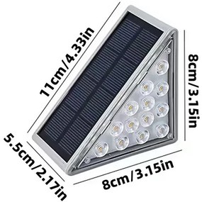 Sada solárneho schodiskového osvetlenia - LED biele svetlo - 6 ks