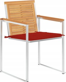 vidaXL Záhradné stoličky s vankúšmi, 8 ks, masívne teakové drevo