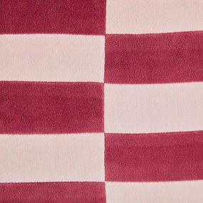 CHECKER VELVET Vankúš 40 x 60 cm - červená/ružová