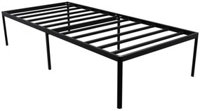 Kovová posteľ Hamlin - 200 x 90, v 41 cm - Čierna