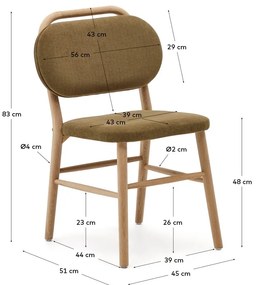 Kaki jedálenské stoličky v súprave 2 ks Helda – Kave Home
