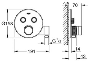 GROHE 29120000 - Termostatická podomietková sprchová batéria GROHTHERM SMARTCONTROL + držiak, chróm