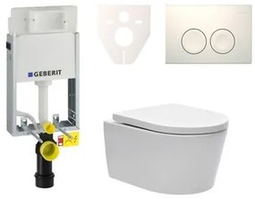 Cenovo zvýhodnený závesný WC set Geberit na zamurovanie + WC SAT Brevis SIKOGE1W1, 1 ks