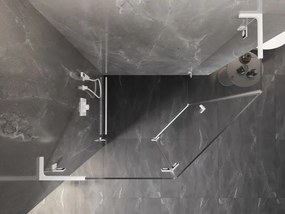 Mexen Lunar, L päťuholníkový sprchový kút naklápací doľava 100 x 90 cm, 8mm číre sklo, biely profil, 831L-100L-090P-20-00-L