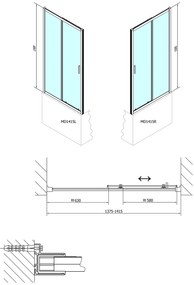Polysan Polysan, DEEP sprchové dvere posuvné 1400x1500mm, číre sklo, MD1415