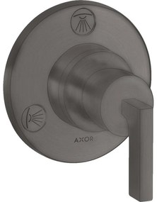 AXOR Citterio uzatvárací a prepínací ventil Trio/Quattro s podomietkovou inštaláciou, s páčkovou rukoväťou, kartáčovaný čierny chróm, 39920340