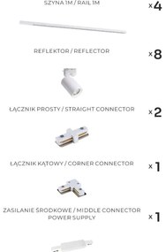 Zuma Line 3585 - Bodové svietidlo do lištového systému TORE 8xGU10/35W/230V biela