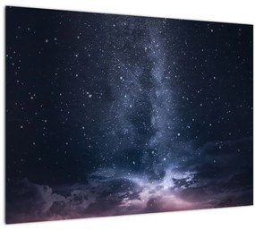 Sklenený obraz hviezdnej oblohy (70x50 cm)