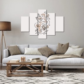 Obraz - Line art tváre (150x105 cm)