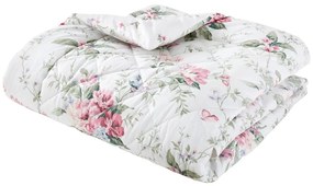 Krémový prešívaný pléd 200x200 cm Bridgerton Penelope Floral – Catherine Lansfield