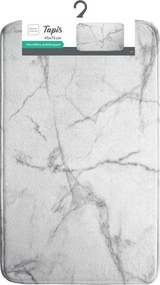 Biela/sivá textilná kúpeľňová predložka 45x75 cm Marbre – douceur d'intérieur