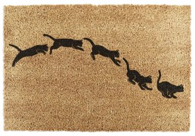 Rohožka z kokosového vlákna 60x90 cm Jumping Cats – Artsy Doormats