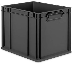 Sada 4 kusov - Eurobox Next Gen 2.0 Cycle - Stohovateľný kontajner s uzavretými rukoväťami - 400 x 300 x 320 mm - Antracit