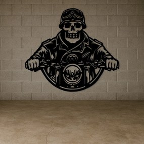 DUBLEZ | Nástenná dekorácia - Lebka na motorke