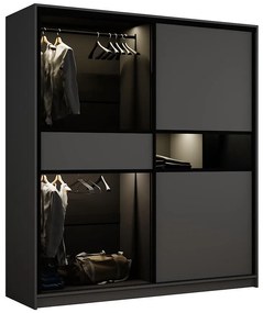 Skriňa s presklením Dream 200 Grafit/Sklo