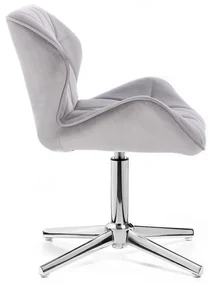 LuxuryForm DESIGN Stolička MILANO VELUR na striebornom kríži - svetlo šedá