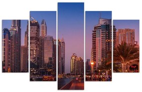 Gario Obraz na plátne Dubaj večer - 5 dielny Rozmery: 100 x 70 cm