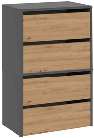 Botník MODO 88 cm antracit/dub remeselný