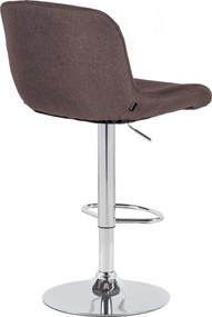 Barová stolička Solon - látka, chróm rám - tmavo hnedá