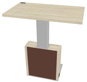 Výškovo nastaviteľný rokovací stôl Verno+ S 120 x 70 cm, agát / hnedá
