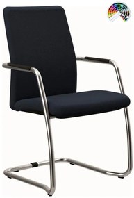 Konferenčná rokovacia stolička OLYMP PLUS čalúnenie KOŽENKA Valencia, Silvertex