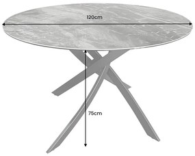 Okrúhly jedálenský keramický stôl Halia 120 cm taupe