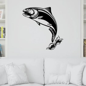 Veselá Stena Samolepka Pstruh Farba: černá, Veľkosť: 80 x 85 cm