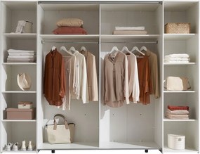 Šatníková skriňa Maturs, 267 cm, biela