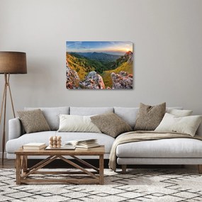 Sklenený obraz - Horská krajina (70x50 cm)