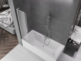 Mexen Velar L, 2-krídlová posuvná vaňová zástena 70 x 150 cm, 8mm sklo námraza, chrómová, 896-070-003-31-01