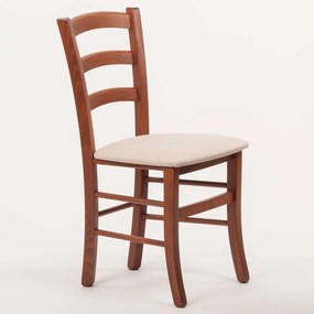 Stima stolička PAYSANE s čalúneným sedákom Vyberte odtieň ->: Orech, Vyberte látku ->: LUX Béžová 25