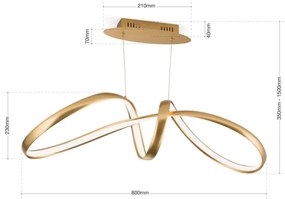 Orion HL 6-1663 - LED Stmievateľný luster na lanku CIRCUS LED/36W/230V zlatá