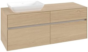 VILLEROY &amp; BOCH Collaro závesná skrinka pod umývadlo na dosku (umývadlo vľavo), 4 zásuvky, 1400 x 500 x 548 mm, Nordic Oak, C11700VJ