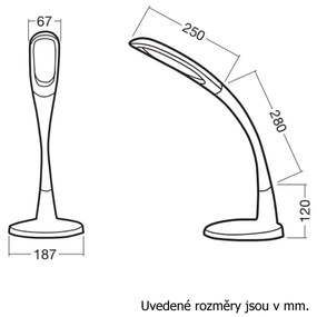 Stolná LED lampa Soleto, biela