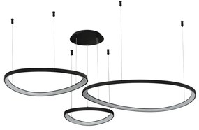 Moderny LED luster Amanda 42+62+82 CCT čierna