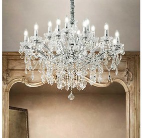 Ideal Lux - Krištáľový luster na reťazi FLORIAN 18xE14/40W/230V pr. 86 cm číra