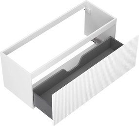 Mexen Rivel, kúpeľňová skrinka 120 cm, 1 zásuvka, drážkovaná, biela matná, 91A20-12047-1-BF01
