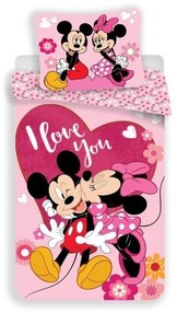 JERRY FABRICS -  Obliečky Mickey a Minnie Kiss micro 140/200, 70/90