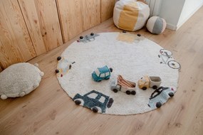 Lorena Canals, Kusový koberec Eco City Wheels, 140x140 (priemer) kruh, viacfarebná, detská izba
