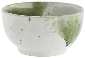 MADAM STOLTZ Servírovacia misa White/Green/Natural Ø 23 cm