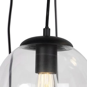 Závesná lampa v štýle art deco čierna 7-svetlá - Pallon